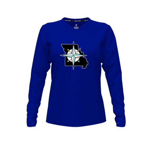 [FTLVCFRY-FYXS-LOGO3] Comfort T-Shirt (Female Youth XS, Royal, V Neck, Logo 3, Long Sleeve)