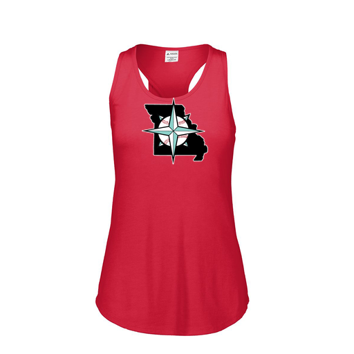 [FT0TUBRD-FAS-LOGO3] Ladies Tri Blend Tank Top (Female Adult S, Red, Logo 3)