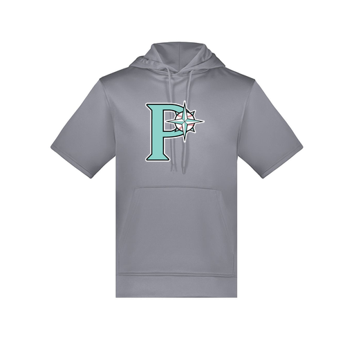 [6871.059.S-LOGO1] Men's Dri Fit Short Sleeve Hoodie (Adult S, Gray, Logo 1)