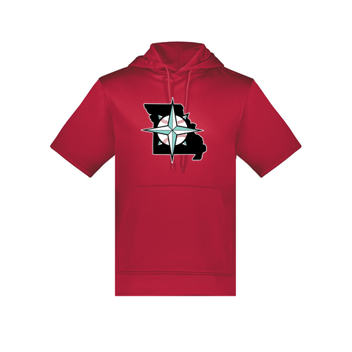 [6871.083.S-LOGO3] Men's Dri Fit Short Sleeve Hoodie (Adult S, Red, Logo 3)