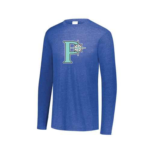 [FTLCUBRY-AXS-LOGO1] Decker Men's Tri-Blend T-Shirt - Long Sleeve (Adult XS, Royal, Logo 1)