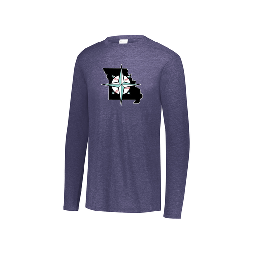 [FTLCUBNV-YS-LOGO3] Youth LS Ultra-blend T-Shirt (Youth S, Navy, Logo 3)