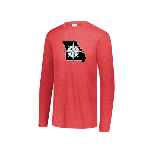 [FTLCUBRD-YS-LOGO3] Youth LS Ultra-blend T-Shirt (Youth S, Red, Logo 3)