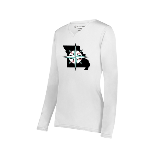 [222824.005.S-LOGO3] Ladies LS Smooth Sport Shirt (Female Adult S, White, Logo 3)