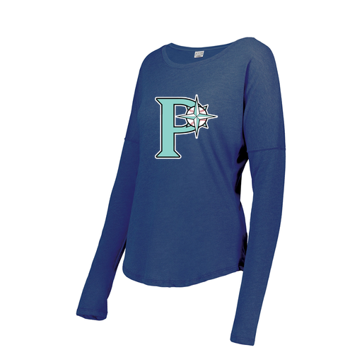 [3077.U55.XS-LOGO1] Ladies LS Ultra-blend T-Shirt (Female Adult XS, Royal, Logo 1)