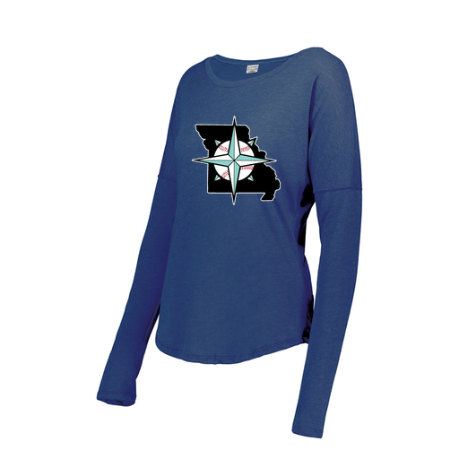 [FTLCUBRY-FAXS-LOGO3] Ladies LS Ultra-blend T-Shirt (Female Adult XS, Royal, Logo 3)